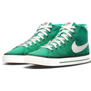 Nike Court Legacy canvas mid Green High-Tops with White Accents